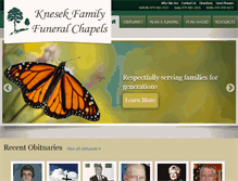 Tablet Screenshot of knesekfuneralhome.com